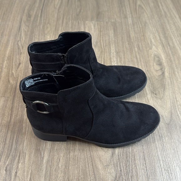 Suede Black Ankle Boots - Picture 1 of 8